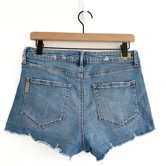 Paige Denim Cut Off Jean Shorts Size 28 Stretchy Raw Hem Frayed Distressed Beach - Picture 7 of 16